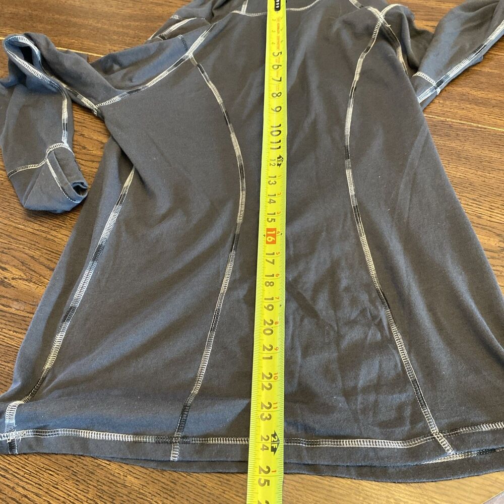 Calvin Klein Women’s Long Sleeve Hooded Shirt Grey V Neck Performance Quick Dry - Picture 9 of 9
